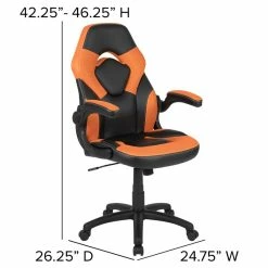 Best reviews of ❤️ Bowery Hill 2 Piece Z-Frame Gaming Desk Set In Red And Orange ✔️ -Cheap Executive Store 2405104 16 L