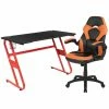 Best reviews of ❤️ Bowery Hill 2 Piece Z-Frame Gaming Desk Set In Red And Orange ✔️