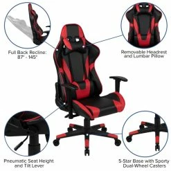 Cheapest 🥰 Bowery Hill Z-Frame Gaming Desk And Reclining Swivel Chair In Red 🛒 14 Cheapest 🥰 Bowery Hill Z-Frame Gaming Desk And Reclining Swivel Chair In Red 🛒 -Cheap Executive Store 2405107 14 L