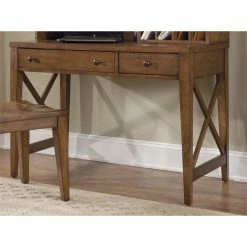 Best Sale ✔️ Pemberly Row Traditional Wood Desk With Satin Nickel Bar Pull Hardware 🧨