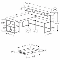 Best reviews of 🛒 Pemberly Row L Shaped Computer Desk In Gray And Black ❤️ -Cheap Executive Store 2405322 2 L