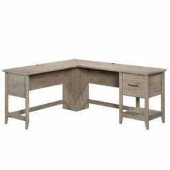 Promo 🎁 Pemberly Row Contemporary Wood L-Shape Computer Desk In Laurel Oak 🥰