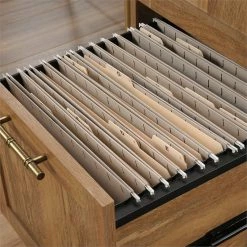 New 🛒 Pemberly Row Home Office Wood L-Shaped Desk In Sindoori Mango And Gold 🤩 -Cheap Executive Store 2405334 12 L