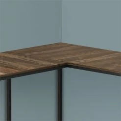 Flash Sale ⌛ Pemberly Row 58" L Shaped Corner Wood Top Computer Desk In Reclaimed Brown ✔️ -Cheap Executive Store 2405343 2 L