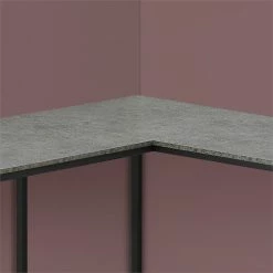 Cheap ✔️ Pemberly Row 58" L Shaped Corner Faux Stone Top Computer Desk In Gray And Black 🛒 -Cheap Executive Store 2405344 2 L