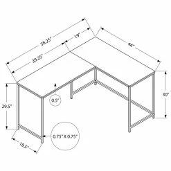 Cheap ✔️ Pemberly Row 58" L Shaped Corner Faux Stone Top Computer Desk In Gray And Black 🛒 -Cheap Executive Store 2405344 3 L