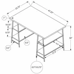 Buy ✨ Pemberly Row 3 Tier Wood Top Sawhorse Computer Desk In White 👍 -Cheap Executive Store 2405345 3 L