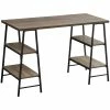 Budget 🛒 Pemberly Row 3 Tier Wood Top Sawhorse Computer Desk In Dark Taupe And Black 🎉