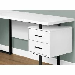 Discount ⌛ Pemberly Row Reversible Wooden L Shaped Corner Computer Desk In White And Black 👏 -Cheap Executive Store 2405351 2 L
