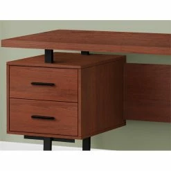 Best deal 😍 Pemberly Row Revesible Wooden Floating Desktop Computer Desk In Cherry And Black 😉 -Cheap Executive Store 2405355 2 L