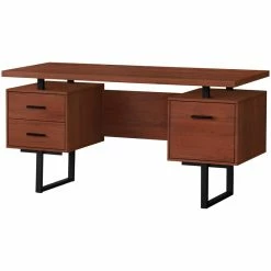 Best deal 😍 Pemberly Row Revesible Wooden Floating Desktop Computer Desk In Cherry And Black 😉