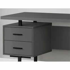 Best deal ⭐ Pemberly Row Revesible Wooden Floating Desktop Computer Desk In Gray And Black ✔️ -Cheap Executive Store 2405357 2 L