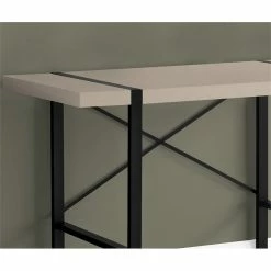 Cheap ⭐ Pemberly Row Thick Wood Top X Base Computer Desk In Taupe And Black ✔️ -Cheap Executive Store 2405370 2 L