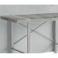 Brand new ⭐ Pemberly Row Thick Faux Stone Top X Base Computer Desk In Gray And Silver 🧨 -Cheap Executive Store 2405372 2 L