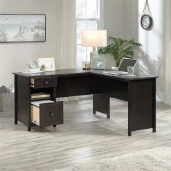 Promo 👍 Pemberly Row Wooden L Shaped Computer Desk In Estate Black ❤️ -Cheap Executive Store 2405375 13 L
