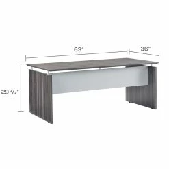 Coupon 💯 Scranton & Co Contemporary 63" Computer Desk In Gray Steel ✨ -Cheap Executive Store 2405397 2 L