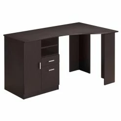 Promo 🔔 Scranton & Co Classic Engineered Wood Office Desk With Storage In Espresso 🎁