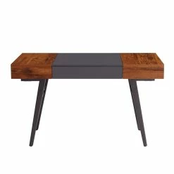 Buy 😍 Scranton & Co Engineered Wood Expandable Modern Desk With Storage In Mahogany 👍 -Cheap Executive Store 2405444 5 L