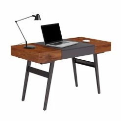 Buy 😍 Scranton & Co Engineered Wood Expandable Modern Desk With Storage In Mahogany 👍 -Cheap Executive Store 2405444 6 L