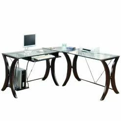 Best Sale 👍 Stonecroft Furniture L-Shape Computer Desk Unit In Cappuccino 👏