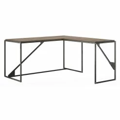 Budget 🥰 Atlin Designs 62W L Shaped Industrial Desk With Return In Rustic Gray ✨ -Cheap Executive Store 2406249 4 L
