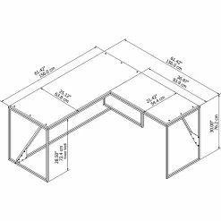 Budget 🥰 Atlin Designs 62W L Shaped Industrial Desk With Return In Rustic Gray ✨ -Cheap Executive Store 2406249 7 L