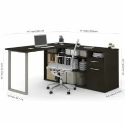 Wholesale 🔔 Atlin Designs 60" L-Shaped Desk In Deep Gray 🔥 -Cheap Executive Store 2406489 3 L