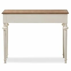Cheap 😀 Bowery Hill Contemporary French Provincial Writing Desk In White 🌟 -Cheap Executive Store 2418810 4 L
