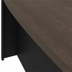 Hot Sale 🛒 Pemberly Row Traditional Bowfront Writing Desk In Antigua And Black 🥰 -Cheap Executive Store 2426226 2 L