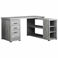 Hot Sale ๐ Pemberly Row Contemporary 60" L Shaped Computer Desk In Gray ๐