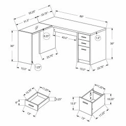 Flash Sale ✨ Pemberly Row Laminate L Shaped Corner Computer Desk In White 🧨 -Cheap Executive Store 2438259 2 L