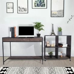 Best reviews of 🔥 CRO Decor Board With Metal Wood Computer Gaming Desk In Brown ⌛ -Cheap Executive Store 2438808 10 L