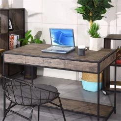 Best reviews of 🔥 CRO Decor Board With Metal Wood Computer Gaming Desk In Brown ⌛