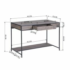 Best reviews of 🔥 CRO Decor Board With Metal Wood Computer Gaming Desk In Brown ⌛ -Cheap Executive Store 2438808 4 L