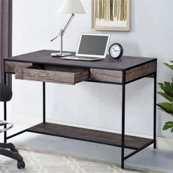 Best reviews of 🔥 CRO Decor Board With Metal Wood Computer Gaming Desk In Brown ⌛ -Cheap Executive Store 2438808 8 L