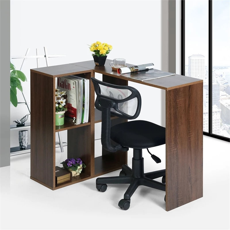 Best deal ❤️ CRO Decor L-Shaped & Corner Desk In Brown Wood 😍 3 Best deal ❤️ CRO Decor L-Shaped & Corner Desk In Brown Wood 😍 - Image 3