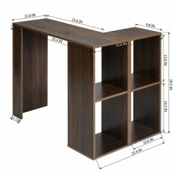 Best deal ❤️ CRO Decor L-Shaped & Corner Desk In Brown Wood 😍 13 Best deal ❤️ CRO Decor L-Shaped & Corner Desk In Brown Wood 😍 -Cheap Executive Store 2438810 4 L