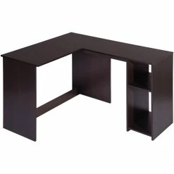 Wholesale ⌛ FurnitureR Babette 47.2" L-shaped Wood Computer Office Desk In Dark Espresso ⌛