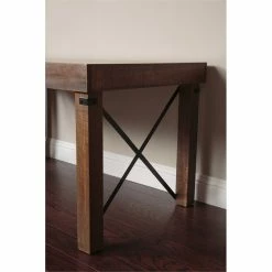 Best Pirce 🔥 OS Home And Office Furniture 60" Mid Century Wood Island Desk In Brown ✔️ -Cheap Executive Store 2442226 2 L