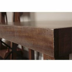 Best Pirce 🔥 OS Home And Office Furniture 60" Mid Century Wood Island Desk In Brown ✔️ -Cheap Executive Store 2442226 3 L