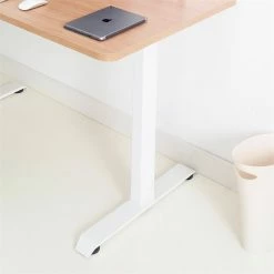 Brand new 😉 Klair Living Gauss Contemporary Wood And Metal Computer Desk In Maple Oak ⌛ -Cheap Executive Store 2443576 3 L