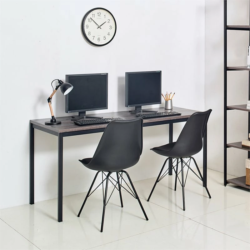 Wholesale 🎉 Klair Living Harry 63" Contemporary Wood And Metal Computer Desk In Black/Gray 🤩 2 Wholesale 🎉 Klair Living Harry 63" Contemporary Wood And Metal Computer Desk In Black/Gray 🤩 - Image 2