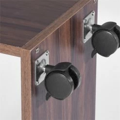 Buy 😉 FurnitureR Midtown Engineered Wood Computer Desk With Rolling Shelf In Espresso 💯 -Cheap Executive Store 2445520 4 L