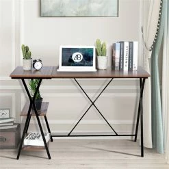 Best deal π FurnitureR Maddie Modern Engineered Wood Computer Desk With Shelves In Brown π₯° 11 Best deal π FurnitureR Maddie Modern Engineered Wood Computer Desk With Shelves In Brown π₯° -Cheap Executive Store 2445526 3 L