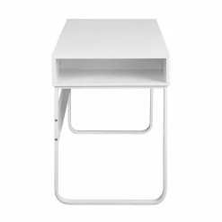 Flash Sale 🛒 FurnitureR Wire Engineered Wood Computer Desk With Cube Storage In White 😍 -Cheap Executive Store 2445532 2 L