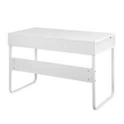 Flash Sale 🛒 FurnitureR Wire Engineered Wood Computer Desk With Cube Storage In White 😍 -Cheap Executive Store 2445532 3 L