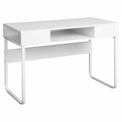 Flash Sale 🛒 FurnitureR Wire Engineered Wood Computer Desk With Cube Storage In White 😍