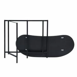 Best Sale 🎁 FurnitureR Geriude Oval Modern Engineered Wood Foldable Computer Table In Black 💯 -Cheap Executive Store 2445539 2 L