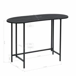 Best Sale 🎁 FurnitureR Geriude Oval Modern Engineered Wood Foldable Computer Table In Black 💯 -Cheap Executive Store 2445539 6 L
