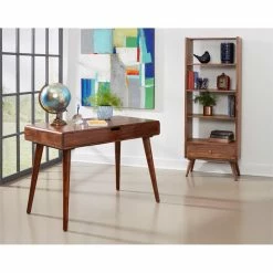 Cheap 🎁 Coast To Coast Imports Campo Warm Brown Wood Writing Desk With Golden Tones 🥰 -Cheap Executive Store 2445659 6 L